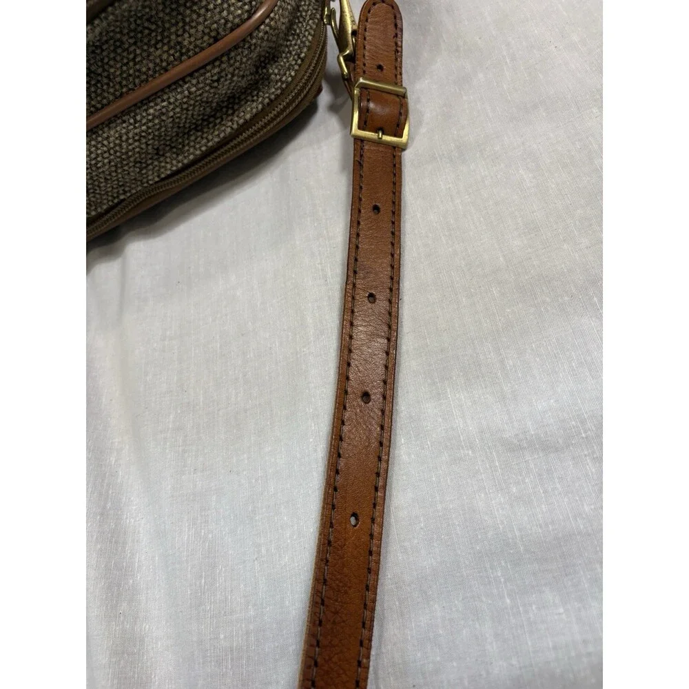 Vintage Hartmann Messenger Bag Leather and Tweed Buckle Shoulder Strap